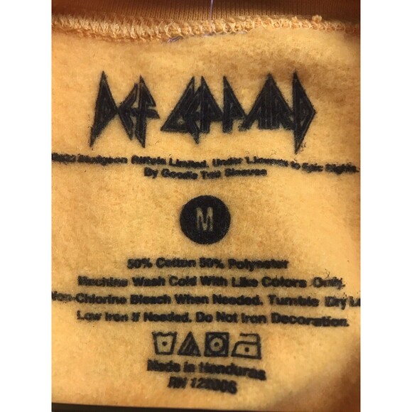 80s Def Leppard Tour Concert Sweatshirt Pullover Sweater Size Medium Yellow - Picture 6 of 6